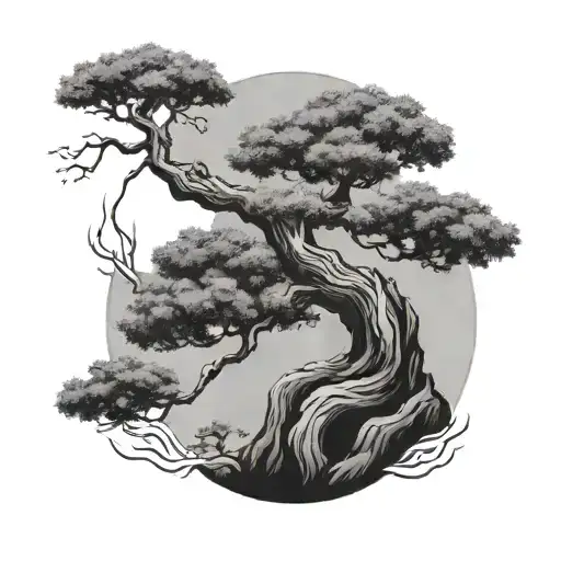 Cross And Bonsai Tree Branch Wrapped