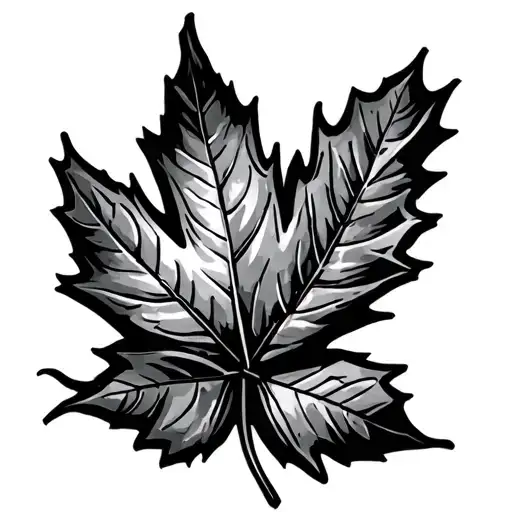 Middle Finger With Maple Leaf In It