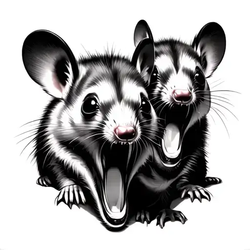 Mom Daughter Screaming Opposums
