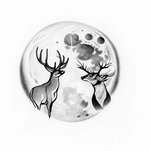 Moon And Deer