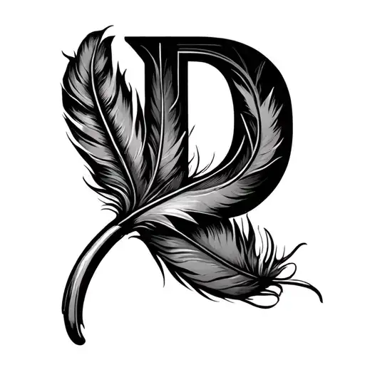 Feather With Letter D