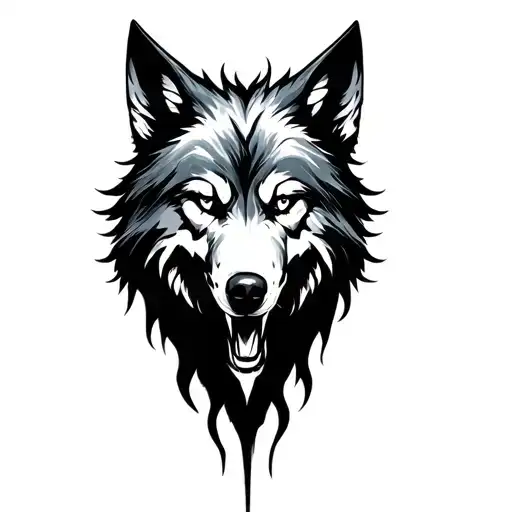 Ghostly Wolf Outline