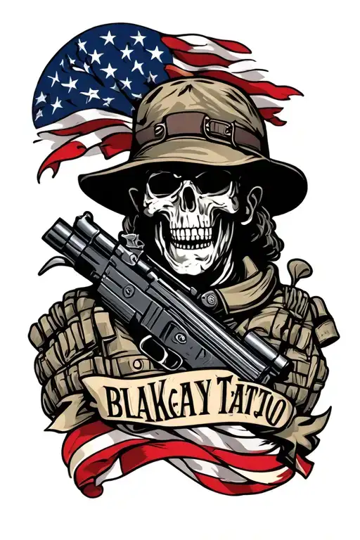 Patriotic Military Tattoo With The Phrase