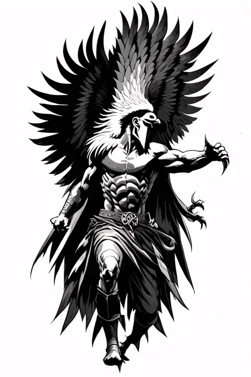 Spartan In Action With A Phoenix Shied