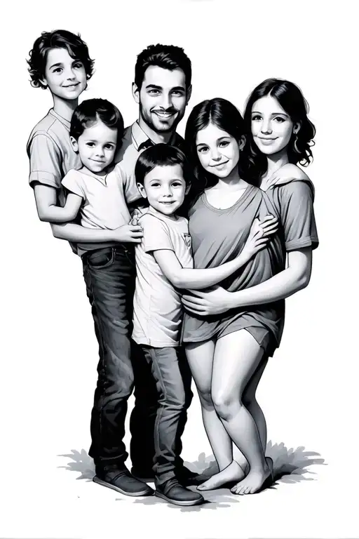 Dad Family And 4 Original Children