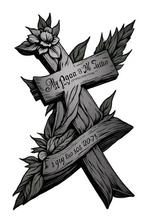 Cross With My Papa Birth Date And The Day He Past With Cross