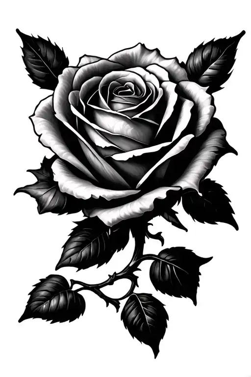 Minimalist Rose Spine Tattoo Design