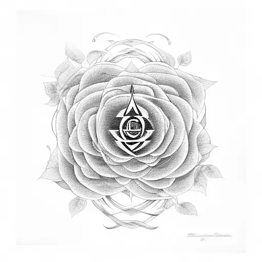 Chakras In A Line Intwind In Rose Vines