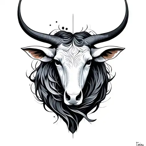 Taurus And Pisces Zodiac Sign Tattoo Featuring