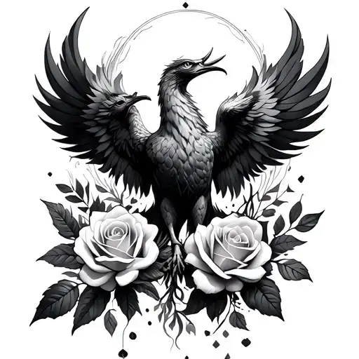 Phoenix And Roses With Hyometry