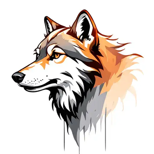 Wolf Head With Shadow Fur