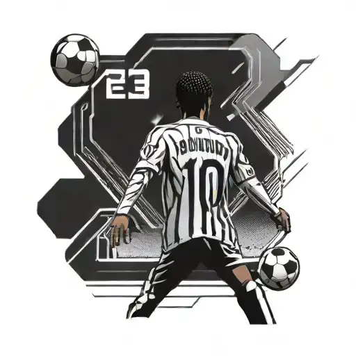 A Futuristic Soccer Stadium With A Digital Scoreboard Displaying Ronaldinho's Jersey Number