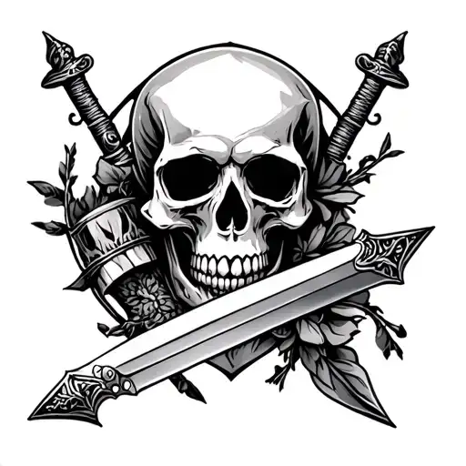 Daggers And Skull Adorned