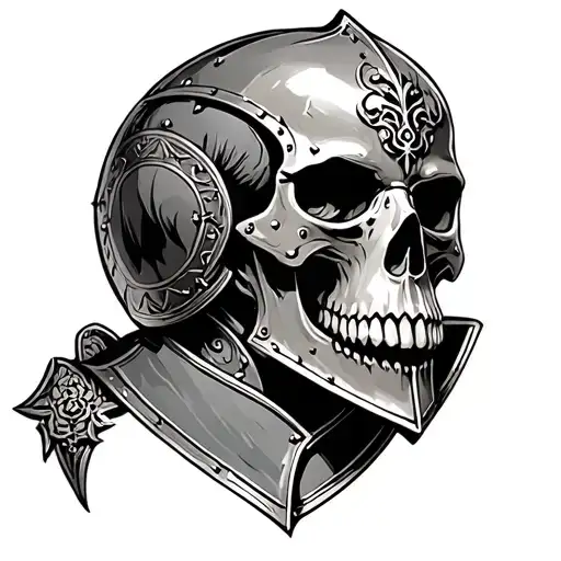 Medieval Armor Skull Inside