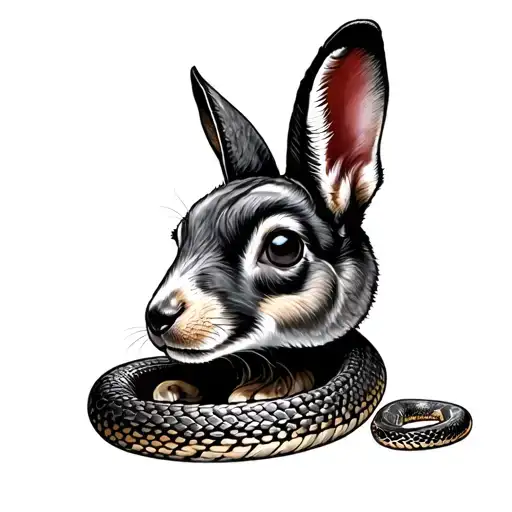 Dog Snake Rabbit Goat Tattoo Design