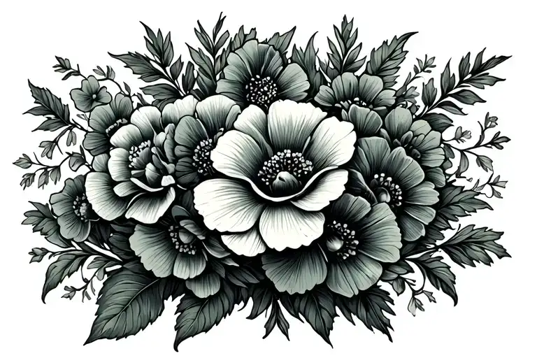 For The Green Column With Flowers A Line