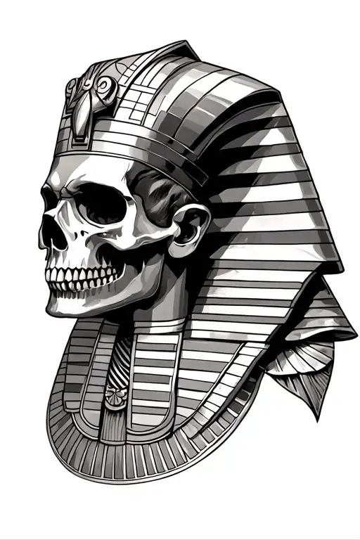 Egyptian Half Skull Half Pharaoh