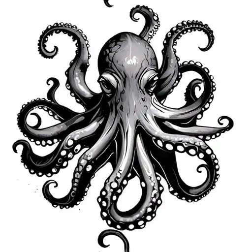 Halfsleeve High Contrast Blackwork Octopus