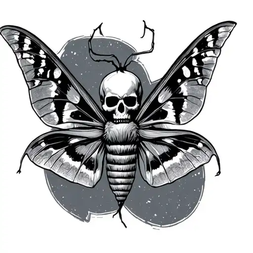 Horror Moth With Skull On Back