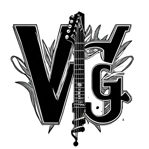 Guitar With V And G Letters