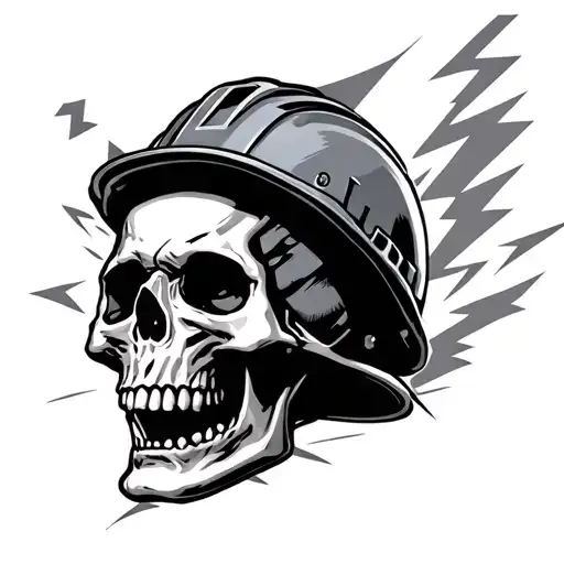 Skull Hardhat Lightning Boltbcrack