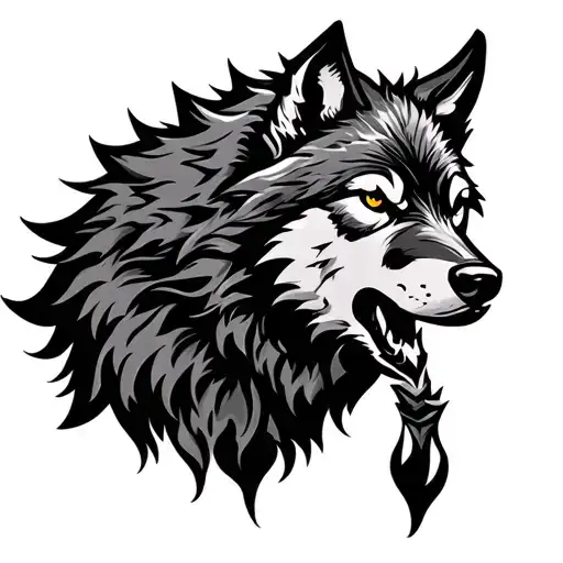 Viking Shield Wolf