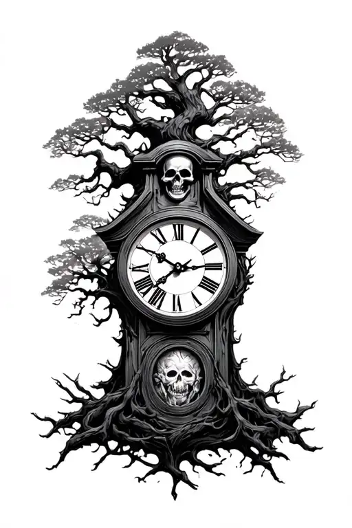 Trees Death Reaper Clock Lost Man