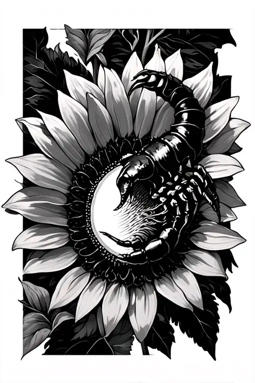 Scorpio On Sunflower Surrounded
