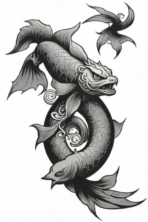 Avatar The Last Airbender Coy Fish And Element Symbols