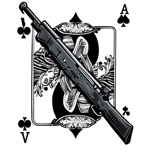 Playing Card With A Rifle