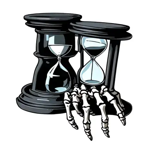 Skeleton Hand With Hour Glass