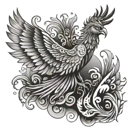 Pheonix With Healing Symbols And Hispanic Elements