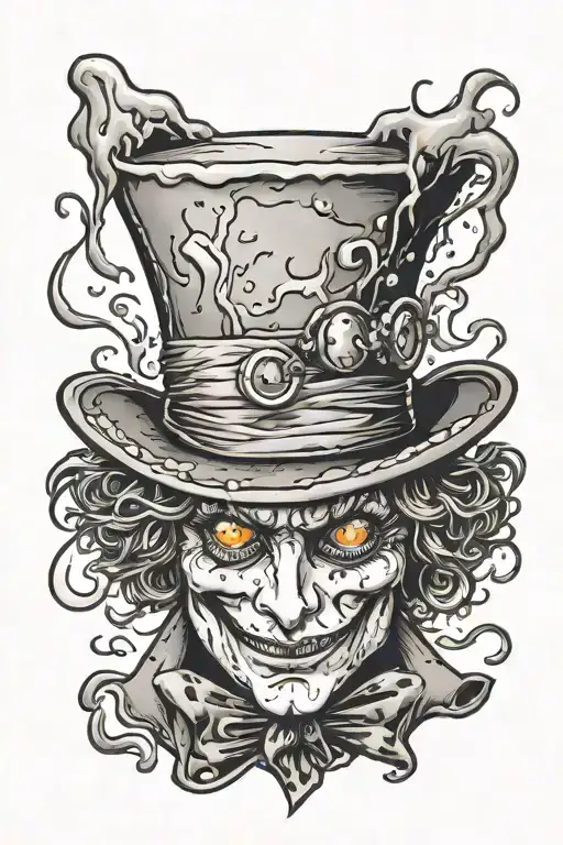 The Mad Hatter Cartoon Gore With Dripping Eyes