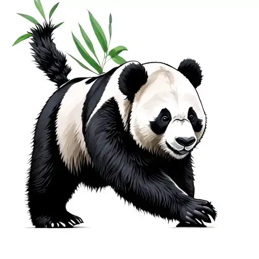 Wild Panda Bear Walking
