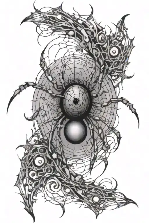 Spider And Many Human Eyes All Over The Body