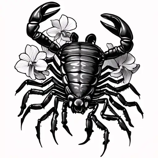 Waves Scorpion Orchids Cocktail Luggage