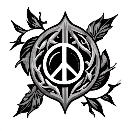 Arabic Ancient Shoulder Tatoo Representing Peace