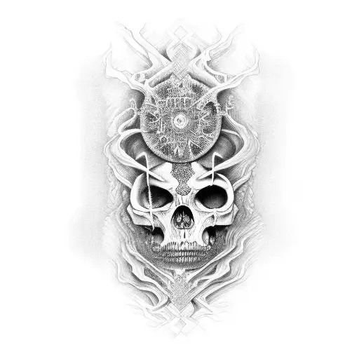 A Dark And Intricate Design Symbolizing The Journey Through Anxiety And Depression