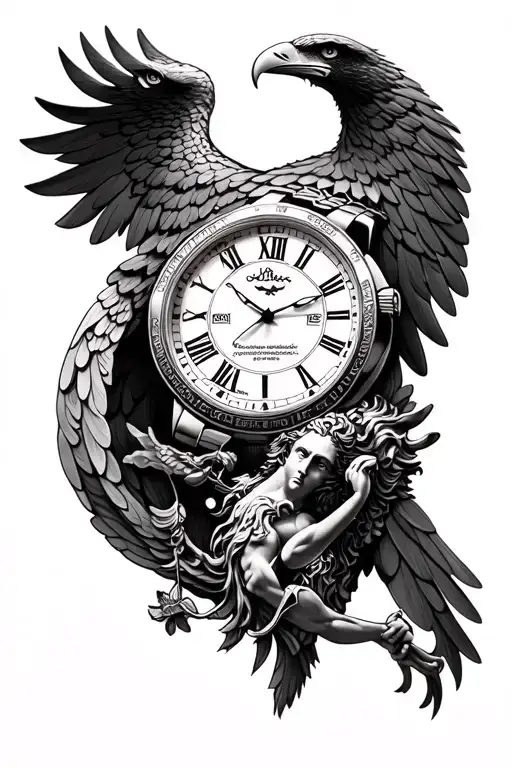Watches 3D With Eagle And War God Hermes