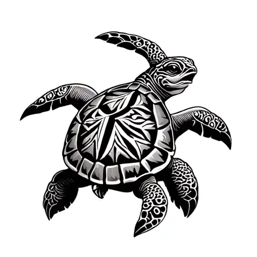Maori Turtle In Arm Sleeve