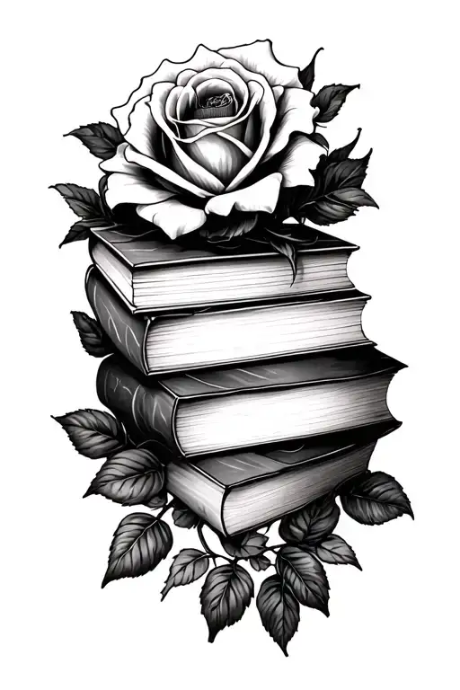 Roses And Books Daisies