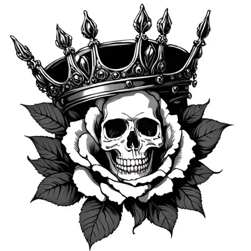 Rose And Skull Crown Made