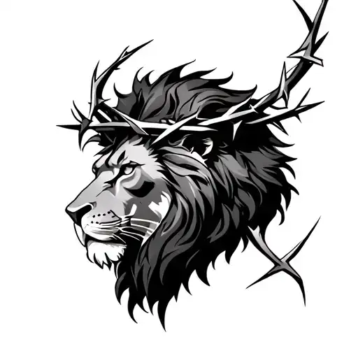 Beat Lion With Crown Of Thorns