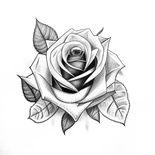 Rose With Leaves On Shoulder