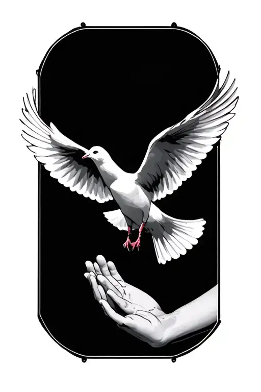 Dove Flying Into Hands 10-06-23