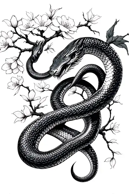 Snake Chery Blossom Tree
