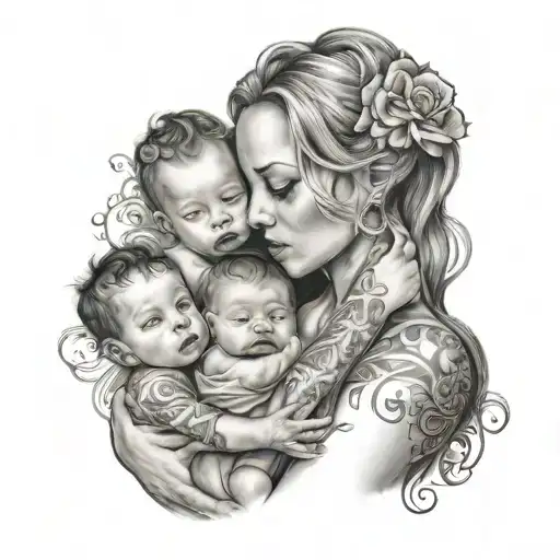 A Mother With 3 Babys