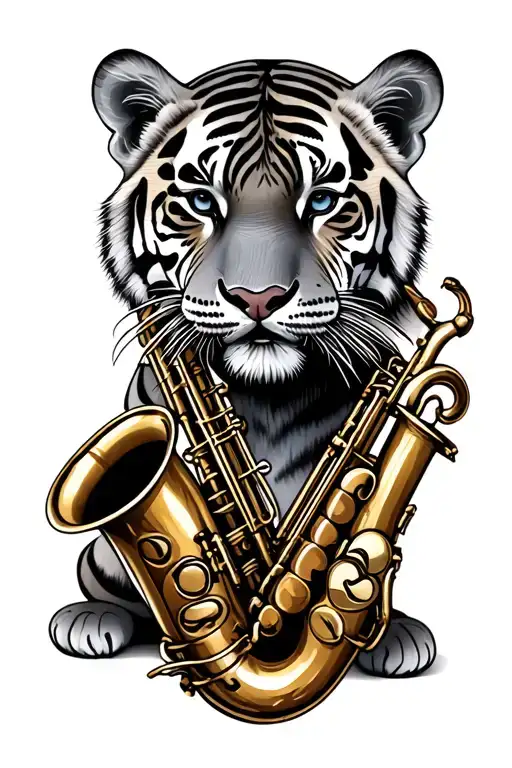 Saxaphone And Tiger Cubs
