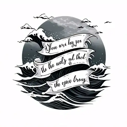 Bible Verse Tattoo With Waves In The Background