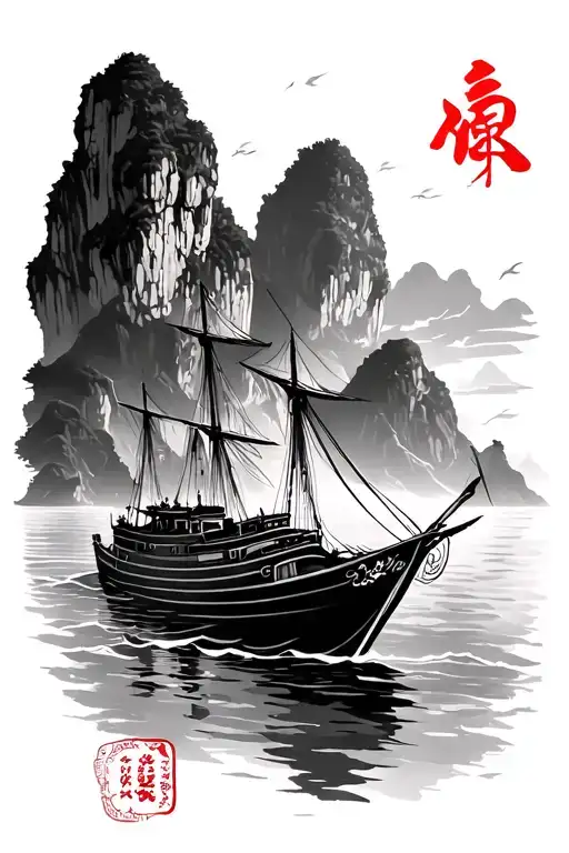 Vietnamese Jonk Bay Of Halong